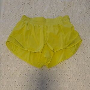 Lululemon Athletica Yellow Hotty Hot Shorts, Size 8